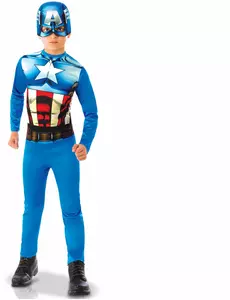 Costume classico di Captain America per bambino, Taglia: 3-4 anni (90 to 104 cm)