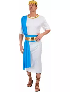 Déguisement empereur Grec bleu homme, Taille: X-Large