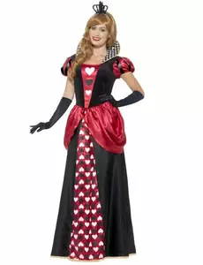 Costume lungo da Regina di Cuori per donna, Taglia: L