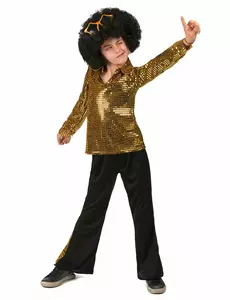 Déguisement Disco Or Sequins Garçon, Taille: 10–12 ans (L)