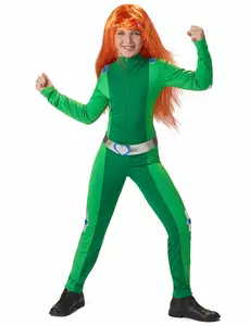 Costume da spia Shock verde da bambina, Taglia: 10-12 anni(130-140 cm)