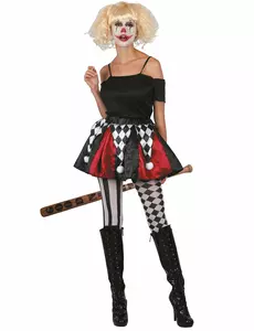 Déguisement jupe arlequin femme, Taille: Medium