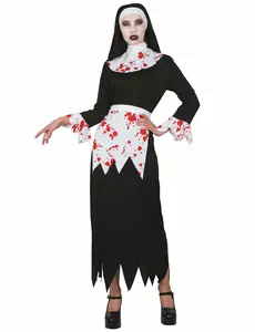 Déguisement nonne ensanglantée femme, Taille: M