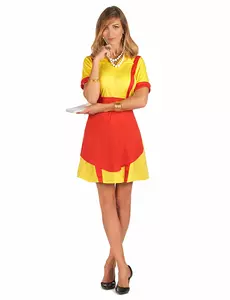 Déguisement serveuse diner US femme, Taille: Medium/Large