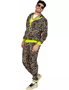 Costume tuta leopardata anni '80 da adulto, Taglia: Medium