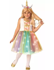 Déguisement Princesse Licorne lumineuse enfant, Taille: 5–7 ans
