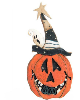  Décoration d'Halloween DKD Home Decor Bois Citrouille (18 x 33 cm), fig. 1 