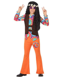  Déguisement pour Enfants Hippie Orange (2 Pcs), fig. 1 