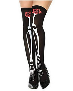  Collants de déguisement Os Taille unique Noir Halloween, fig. 1 