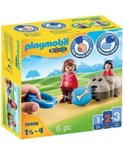  Playset Playmobil 1.2.3 Hund Kinder 70406 (6 pcs), fig. 1 