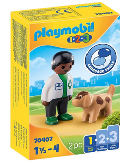  Playset 1,2,3 Veterinary with Dog Playmobil 70407 (2 pcs), fig. 1 