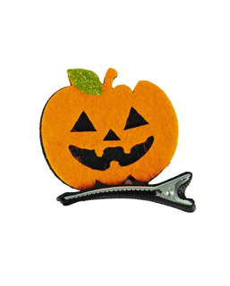  Süße Kürbis-Haarklammer Accessoire für Halloween schwarz-orange 5 x 5 cm, fig. 1 