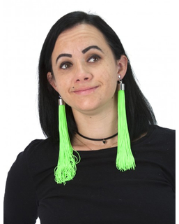  Boucles d'oreilles franges vertes fluo adulte, fig. 1 