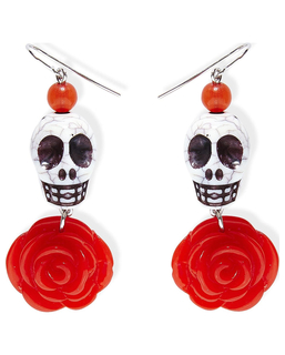  Boucles d'oreilles squelette rose rouge adulte, fig. 1 