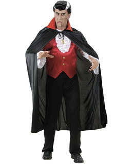  Cape vampire col rouge adulte Halloween, fig. 1 