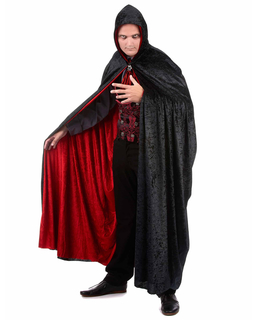  Cape vampire velours rouge et noire réversible luxe adulte, fig. 1 