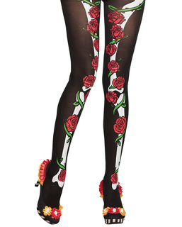  Collants noirs sexy femme Dia de los muertos, fig. 1 