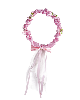  Couronne fleurs roses avec ruban fille, fig. 1 