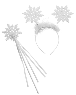  Kostüm-Set Schnee-Engel Accessoire für Weihnachten 2-teilig weiss, fig. 1 