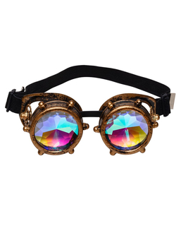  Prisma Steampunk-Brille Accessoire für Fasching braun-bunt, fig. 1 