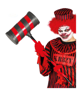  Killerclown-Hammer Kostümzubehör rot-schwarz 79 cm, fig. 1 