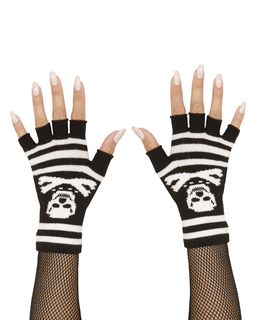  Fingerlose Totenkopf-Handschuhe für Erwachsene, fig. 1 