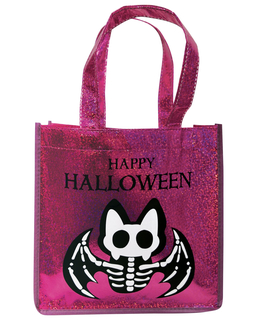  Glitzertasche mit Skelett-Fledermaus Halloween Accessoire pink-schwarz 24,5 x 8 x 24,5 cm, fig. 1 