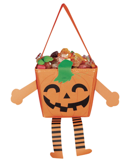  Lustige Kürbis-Tasche für Kinder Happy Halloween orange-schwarz-grün 17 cm, fig. 1 