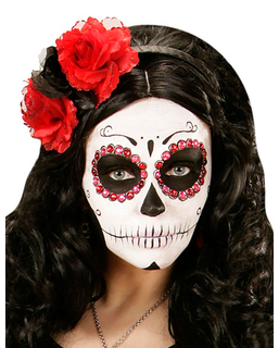  Serre-tête fleurs rouges et noires femme Dia de los muertos, fig. 1 