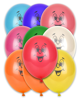  10 bunte Smile-Ballons 30 cm, fig. 1 