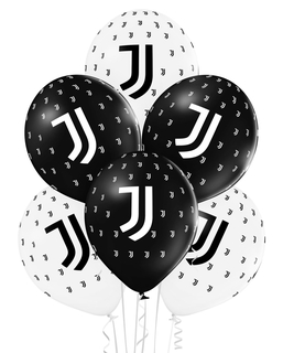  12 Ballons en latex Juventus™ noirs et blancs 30 cm, fig. 1 