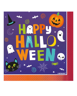  Servietten für Halloween Happy Halloween Partydekoration 16 Stück bunt 33x33cm, fig. 1 