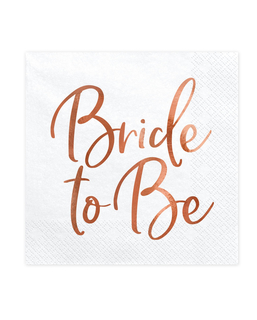  Bride to Be Papier-Servietten JGA Tischzubehör 20 Stück roségold 33 x 33 cm, fig. 1 