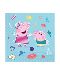  Peppa Wutz™-Papierservietten Tischdeko für den Kindergeburtstag 20 Stück bunt 33x33cm, fig. 1 