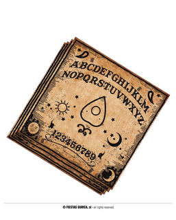  Spielerische Ouija-Papierservietten Tischzubehör für Halloween 20 Stück braun-schwarz 33 x 33 cm, fig. 1 