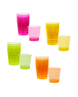  20 Verres shots en plastique multicolores, fig. 1 