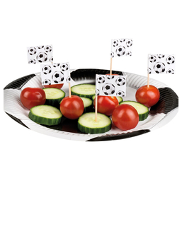  Fussball Fahnen für Finger-Food Fanartikel 24 Stück schwarz-weiss 7cm, fig. 1 