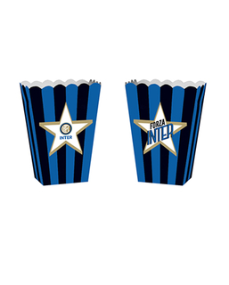  Inter Mailand™-Popcorn-Behälter Fussball-Zubehör 4 Stück blau-schwarz 13,5x8,5x19cm, fig. 1 