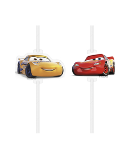  4 Pailles médaillon en carton Cars 3™, fig. 1 