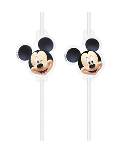  4 Pailles médaillon en plastique Mickey™, fig. 1 