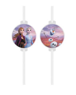  Disney Frozen2™-Strohhalme Party-Zubehör 4 Stück bunt, fig. 1 