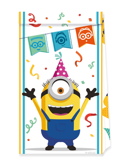  Minions™-Papierbeutel Geschenkverpackung Kindergeburtstag 4 Stück bunt 22 cm, fig. 1 