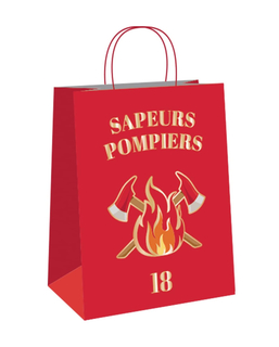  4 Sacs cadeaux en papier Pompier 20 cm, fig. 1 