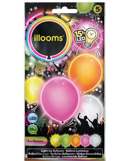  5 Ballons LED summer party Illooms ®, fig. 1 