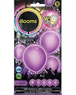  5 Ballons LED violets Illooms ®, fig. 1 