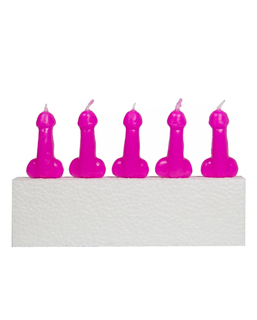  Penis-Kerzen-Set 5-teilig pink Scherzartikel JGA, fig. 1 