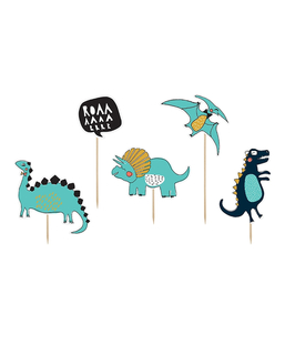  5 Dinosaurier Cake Topper blau 10,5 x 20 cm, fig. 1 