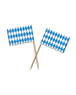  50 Partypicker für eine Bayern-Mottoparty Tischzubehör blau-weiss, fig. 1 