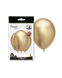  Latex-Luftballons groß elegante Party-Dekoration 6 Stück gold 31-39 cm, fig. 1 