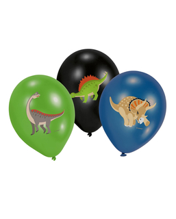  Dinosaurier-Ballons 6 Stück grün-schwarz-blau, fig. 1 